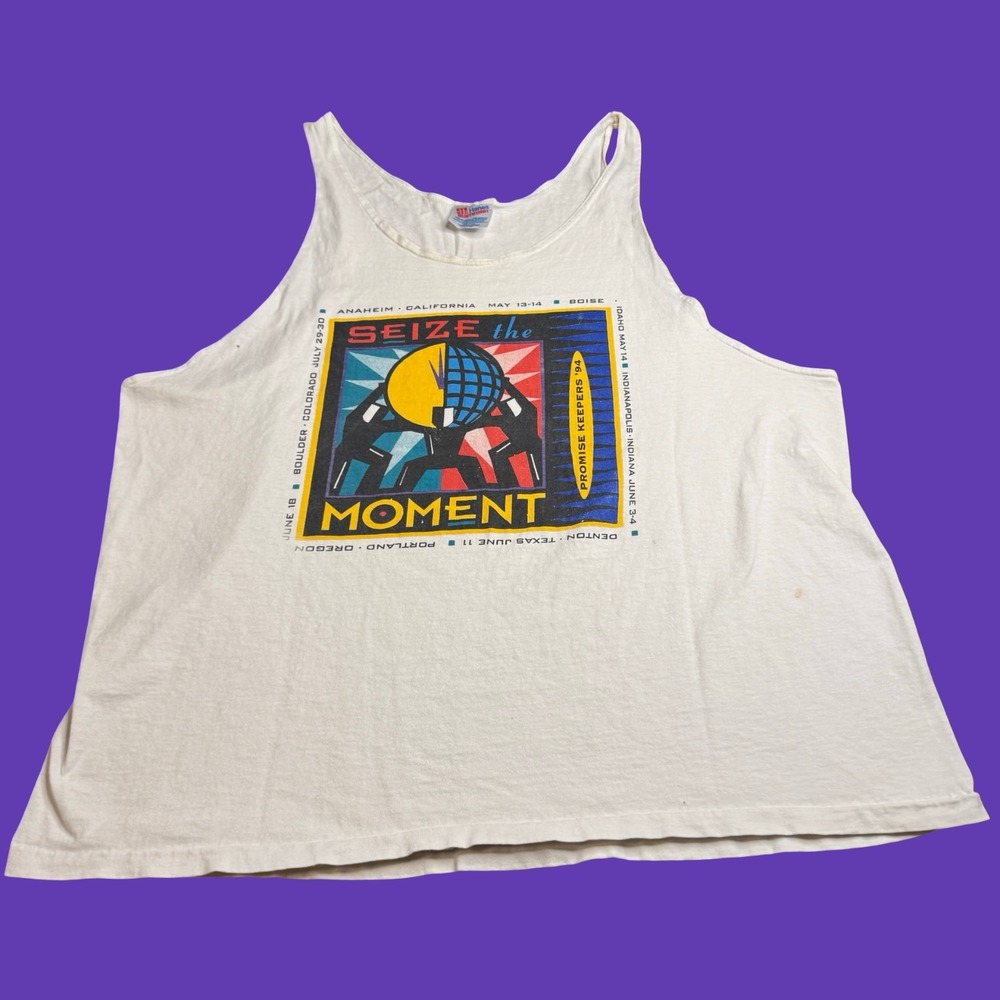 1994 Promise Keepers Seize The Moment Mens XL Tank Top Christian Worship Shirt